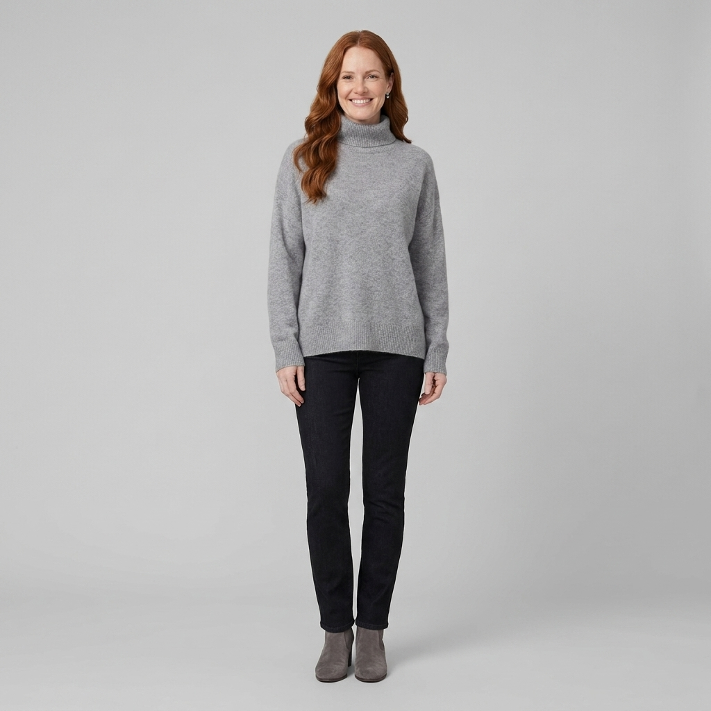 Liora Women's Sweater | Cashmere blend Turtleneck Knitwear, High Collar