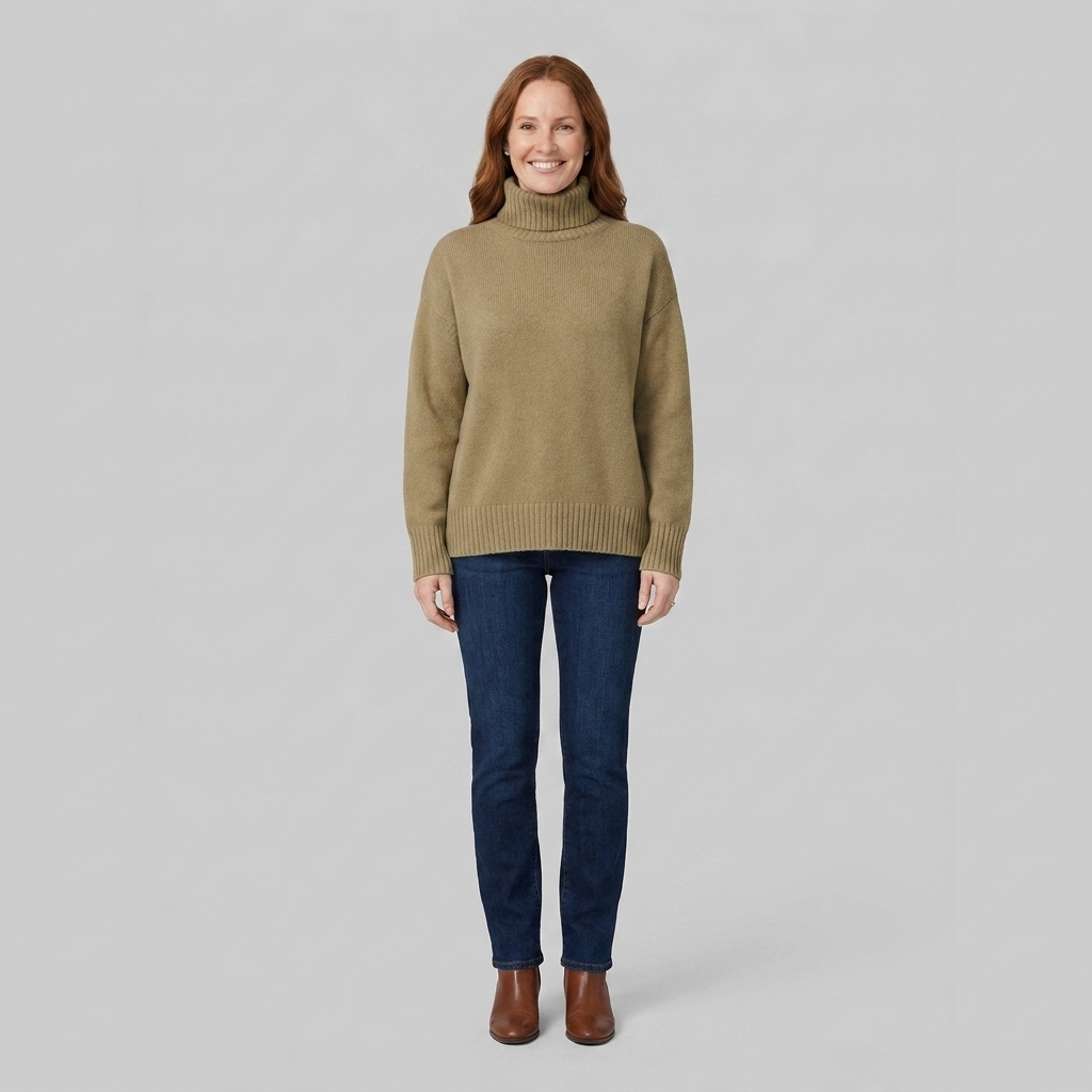 Liora Women's Sweater | Cashmere blend Turtleneck Knitwear, High Collar
