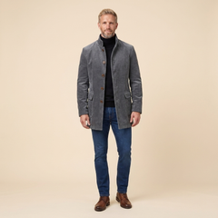 Jasper Men's Coat | Slim-Fit Corduroy, Stand Collar