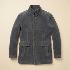 Jasper Men's Coat | Slim-Fit Corduroy, Stand Collar