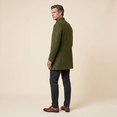 Jaxon Men's Coat | Slim Fit Wool, Collarless Open Front Blazer