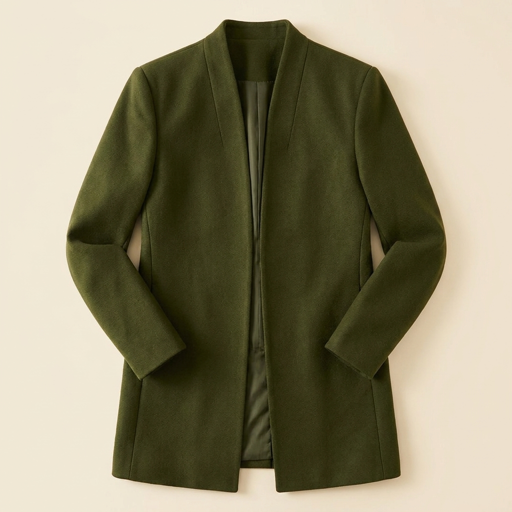 Jaxon Men's Coat | Slim Fit Wool, Collarless Open Front Blazer