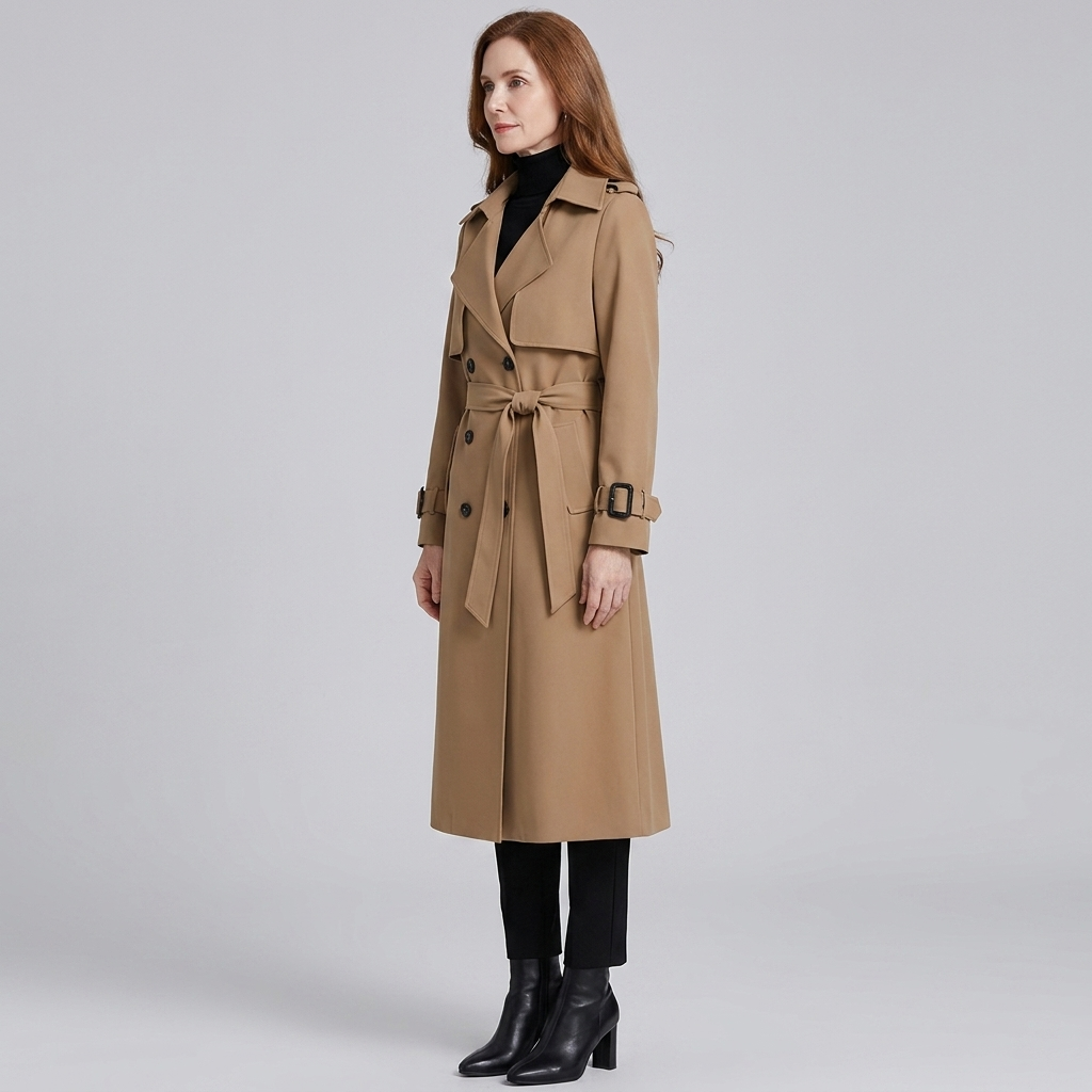 Dalia Maxi Trench Coat Women | Double Breasted, Belted, Relaxed Fit