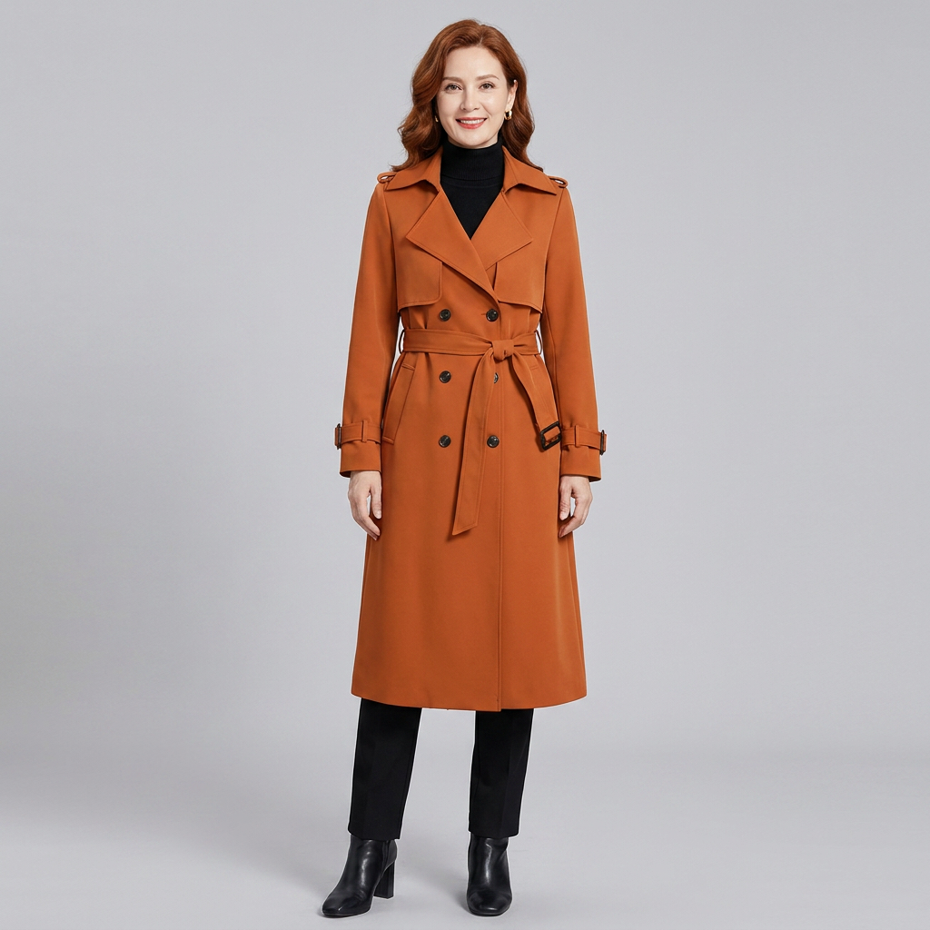 Dalia Maxi Trench Coat Women | Double Breasted, Belted, Relaxed Fit