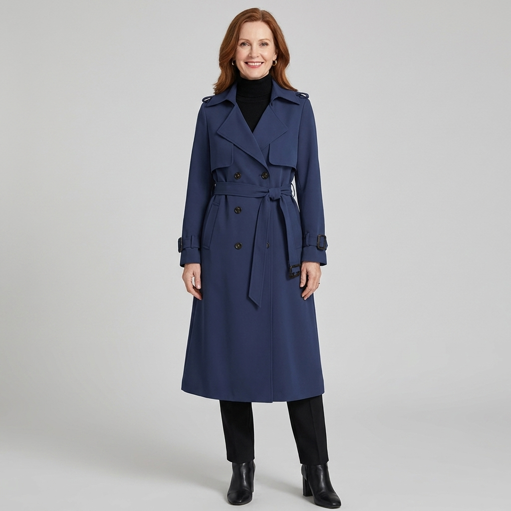 Dalia Maxi Trench Coat Women | Double Breasted, Belted, Relaxed Fit