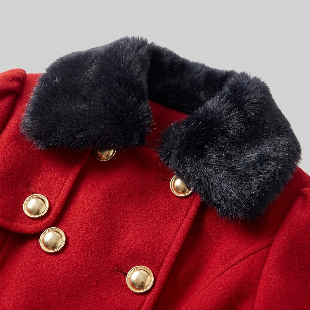 Nora Wool Trench Coat | Sherpa Lined, Fur Collar for Women