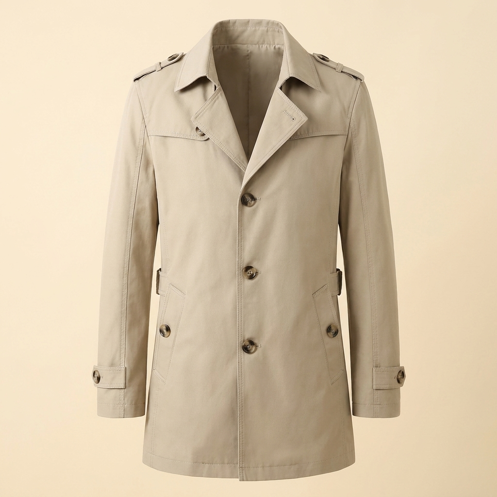 Carter Trench Coat Men | Knee-Length, Regular Fit, Adjustable Belt