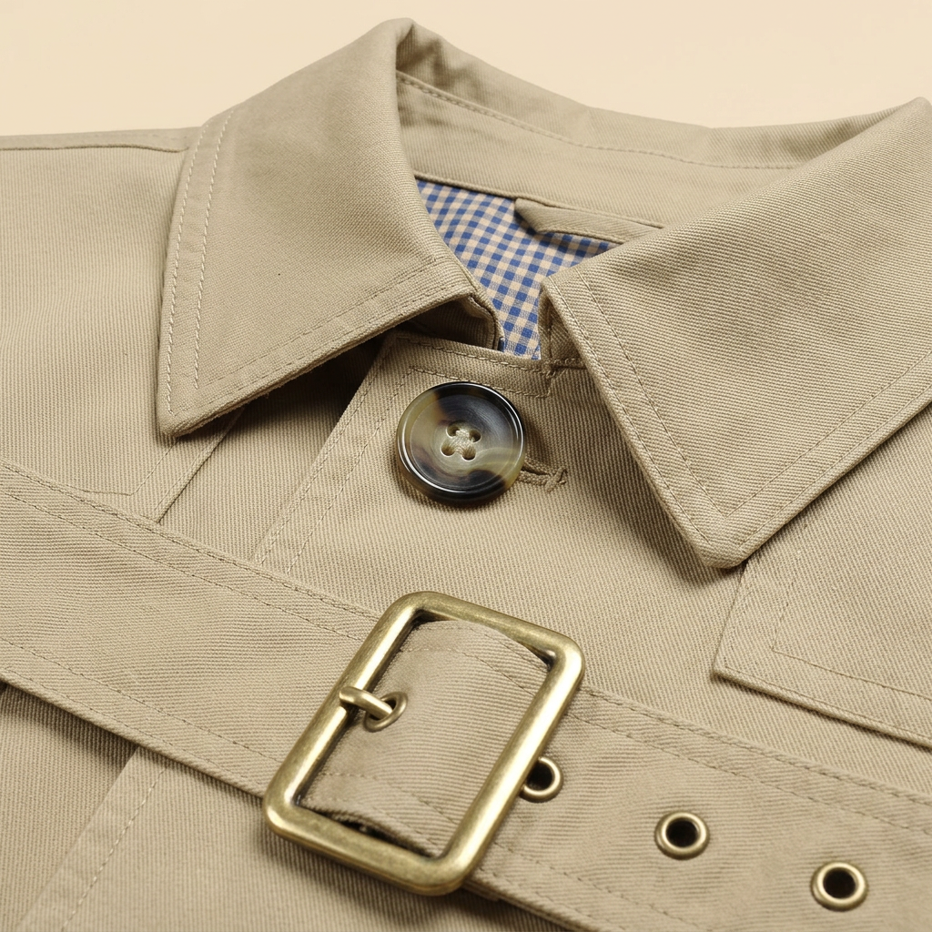 Carter Trench Coat Men | Knee-Length, Regular Fit, Adjustable Belt