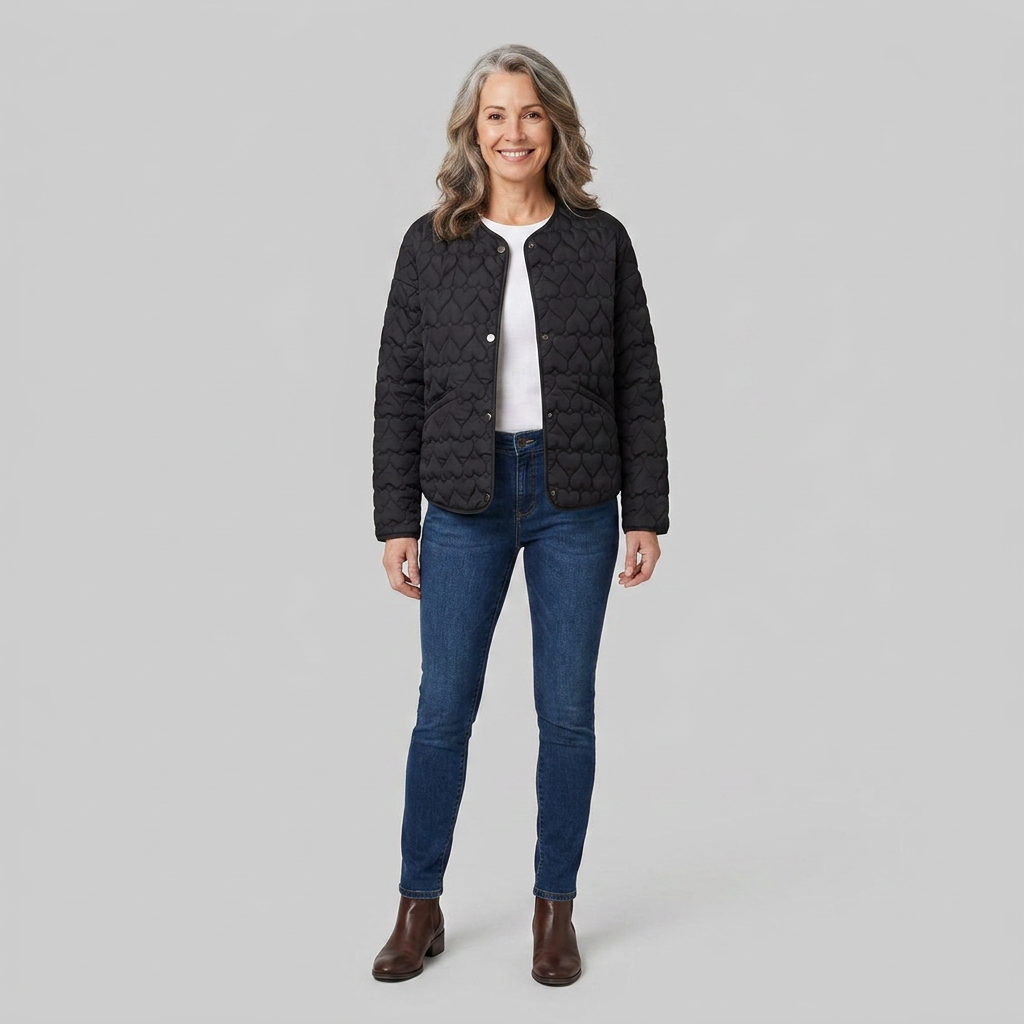 Haven Quilted Jacket | Lightweight, Heart Pattern