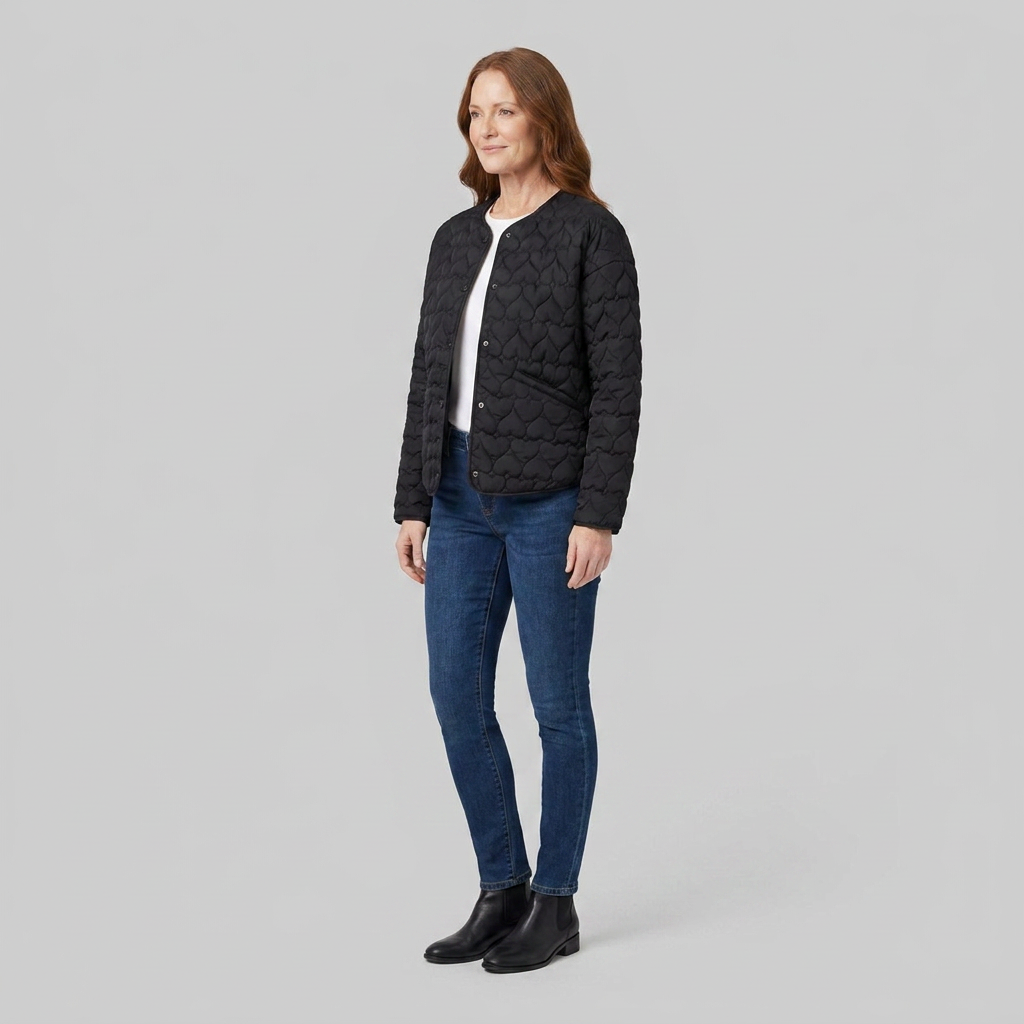 Haven Quilted Jacket | Lightweight, Heart Pattern
