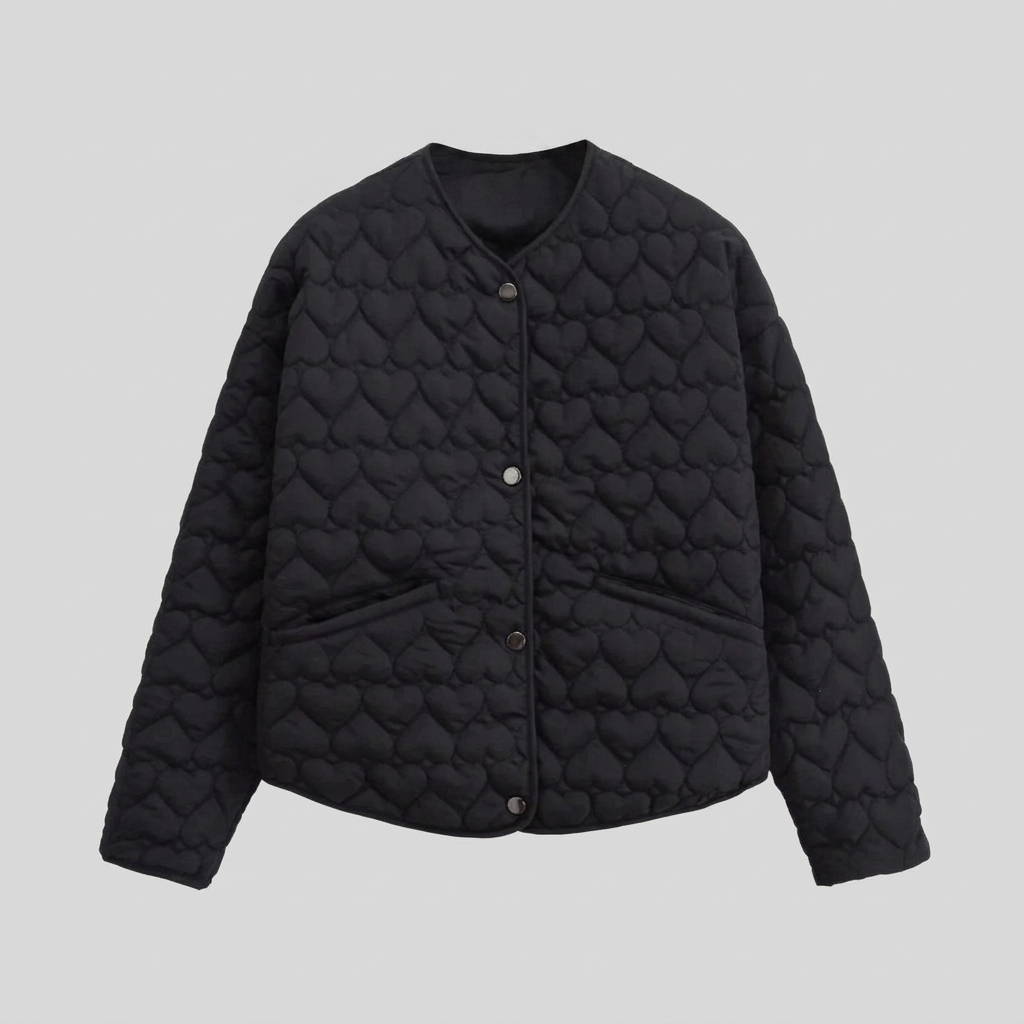 Haven Quilted Jacket | Lightweight, Heart Pattern