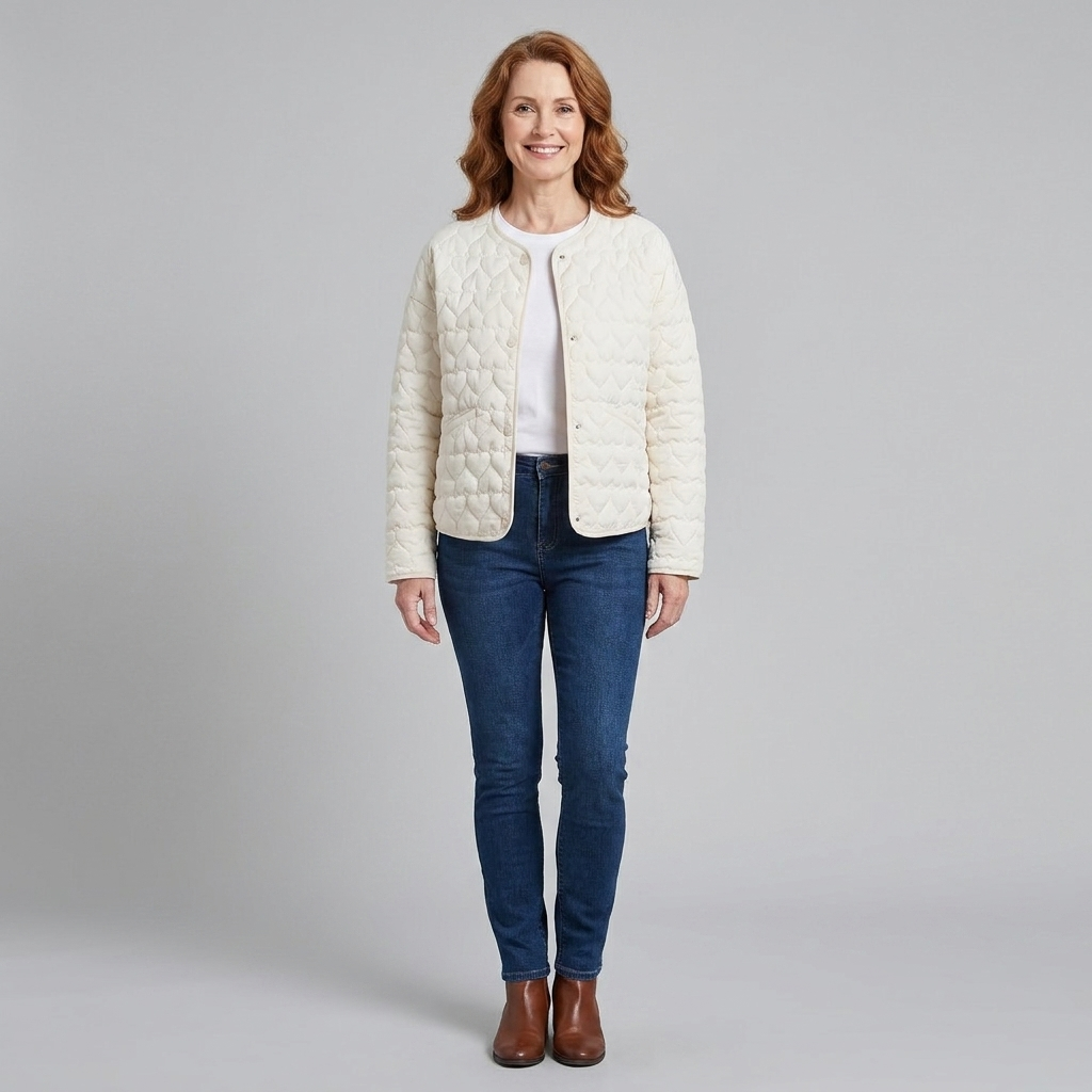 Haven Quilted Jacket | Lightweight, Heart Pattern