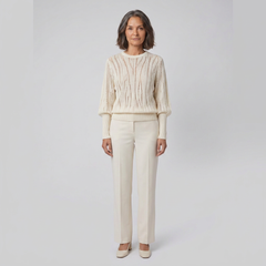 Ophelia Sweater | Ribbed Knit, Openwork Dolman Sleeve