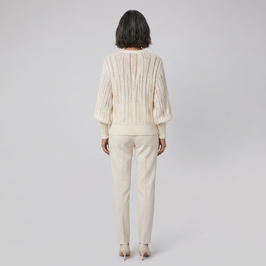 Ophelia Sweater | Ribbed Knit, Openwork Dolman Sleeve