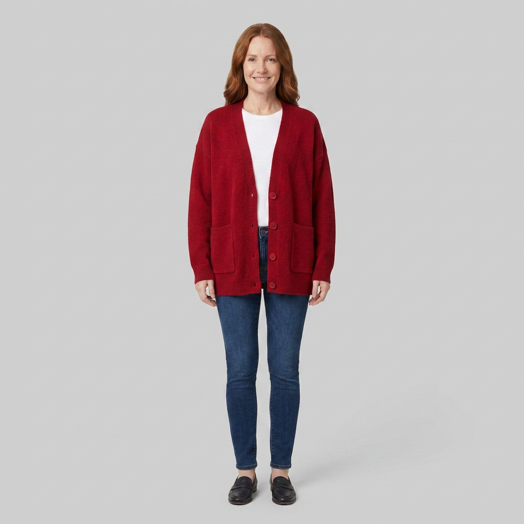 Sable Black Cardigan | Soft Knit with Pockets, V-Neck Design