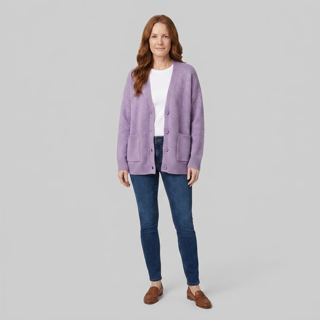 Sable Black Cardigan | Soft Knit with Pockets, V-Neck Design