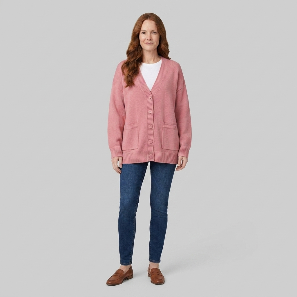 Sable Black Cardigan | Soft Knit with Pockets, V-Neck Design