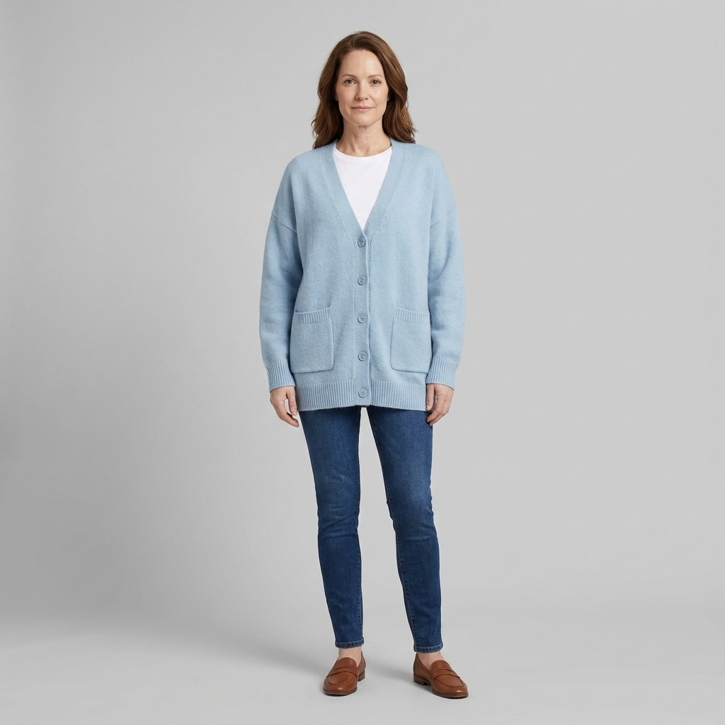 Sable Black Cardigan | Soft Knit with Pockets, V-Neck Design