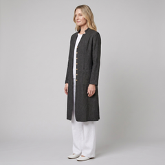 Jovia Linen Shirt Jacket | Mandarin Collar, Button-Up, Women's Fashion