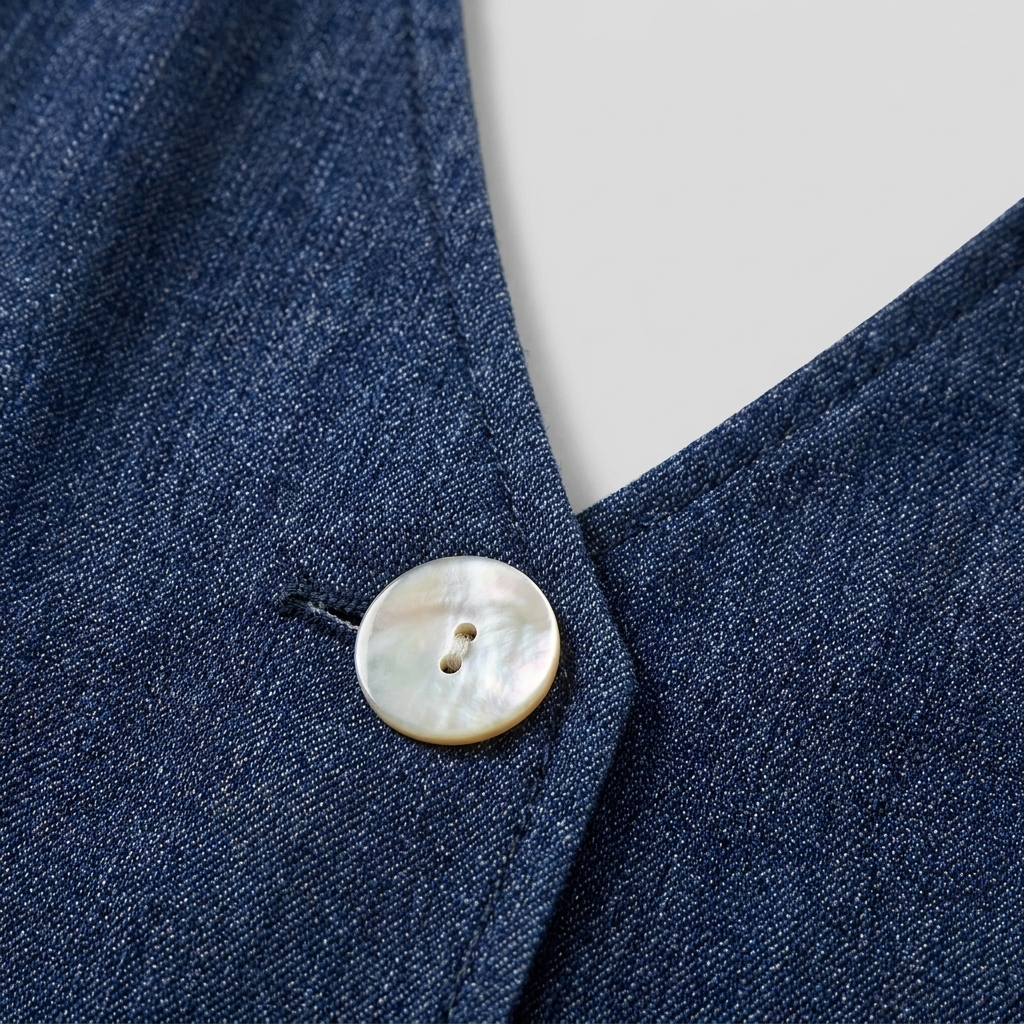 Elysian Reversible Jacket | Lyocell Linen, Denim Texture, V-Neck