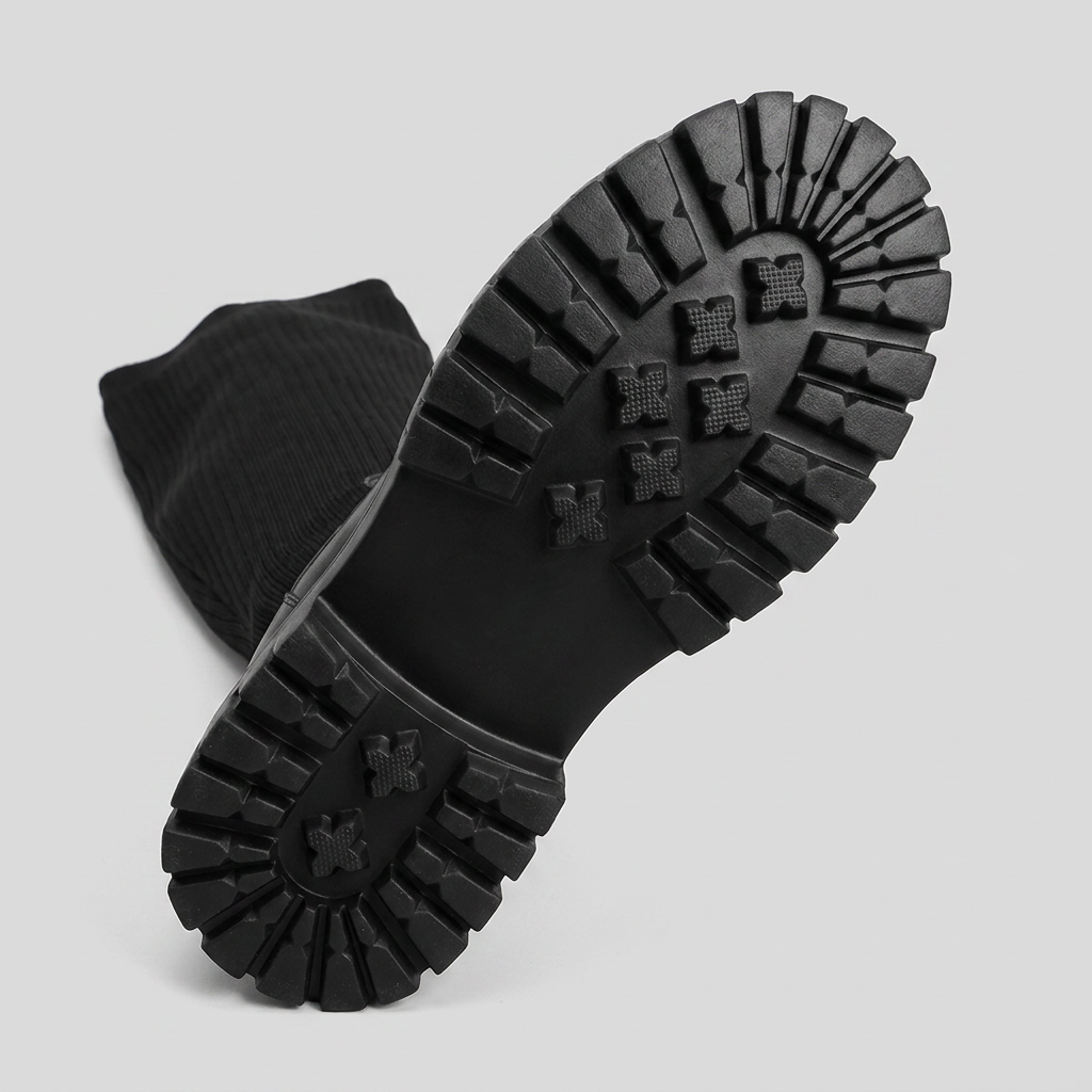 Evelyn Knee High Boots | Vegan Leather, Ribbed Design