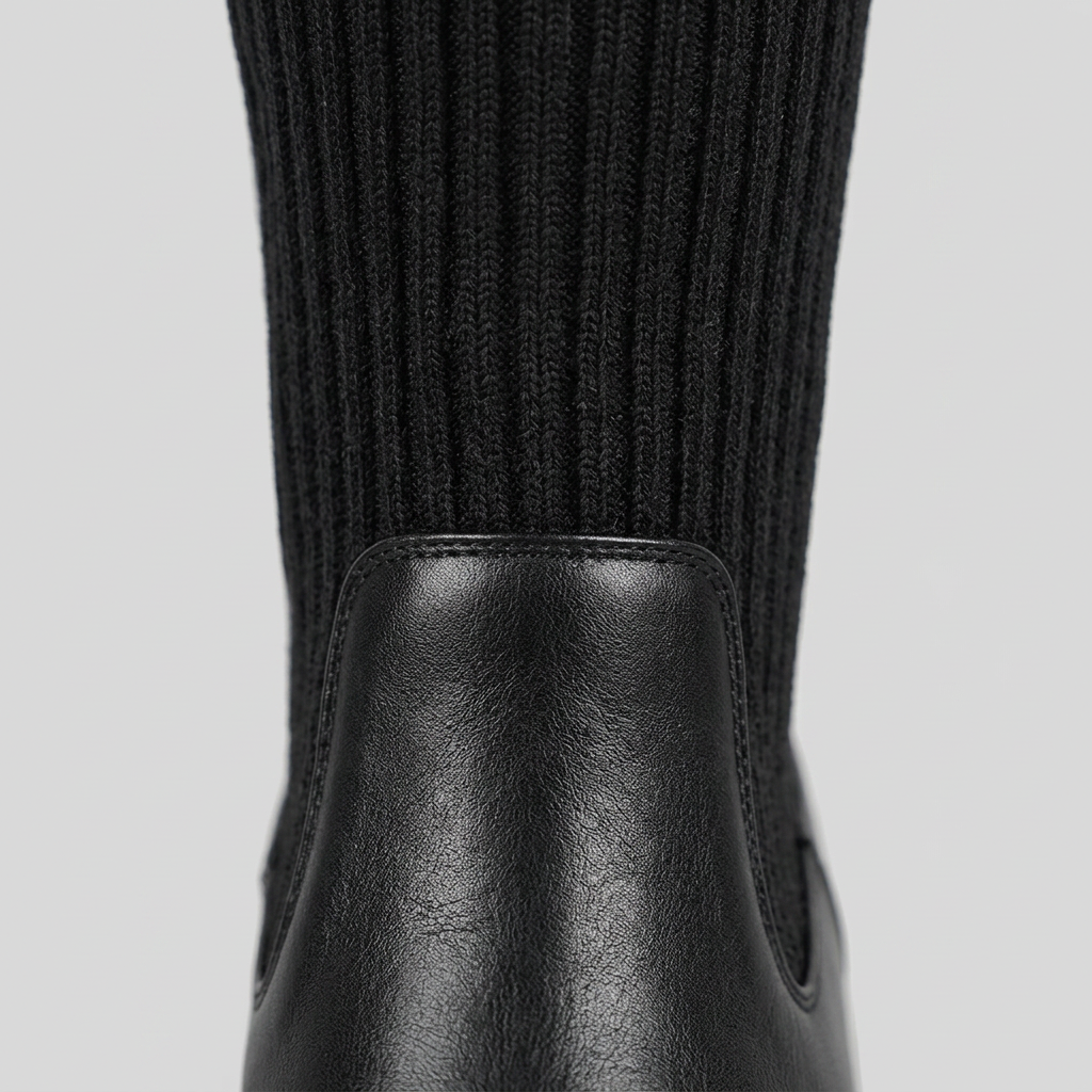 Evelyn Knee High Boots | Vegan Leather, Ribbed Design