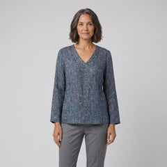 Kairo Crosswrap Blouse | Linen Blend, Asymmetrical Design for Women
