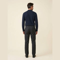 Maverick Long Sleeve T-Shirt | Soft Brushed Cotton, Mock Neck, Midnight Navy