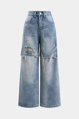 Nina Denim Patchwork Jeans | Comfortable Cotton Blend