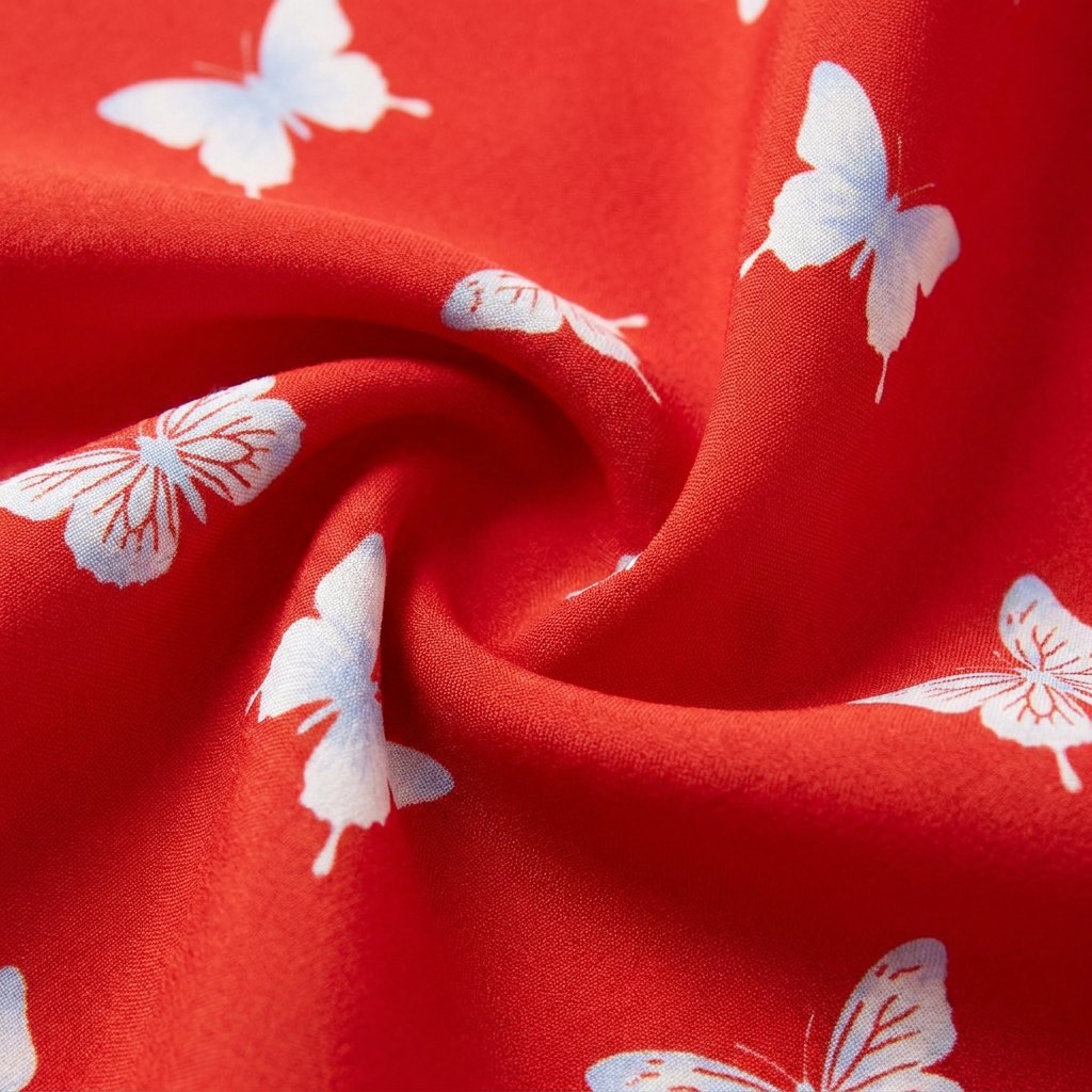 Rivella Summer Dress | Red Butterfly Print, Cowl Neckline, Mini Silhouette