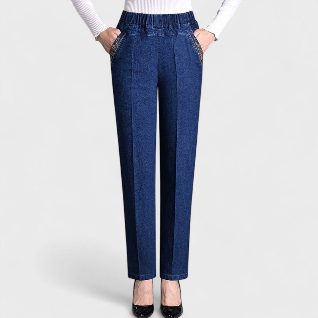 Maira | Women's jeans with side pockets and elastic waistband