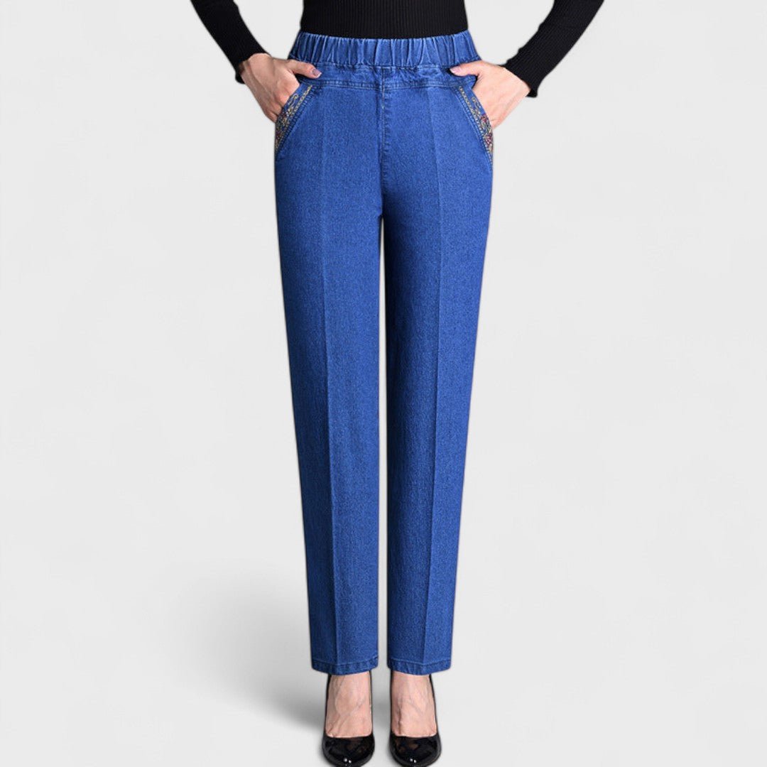 Maira | Women's jeans with side pockets and elastic waistband