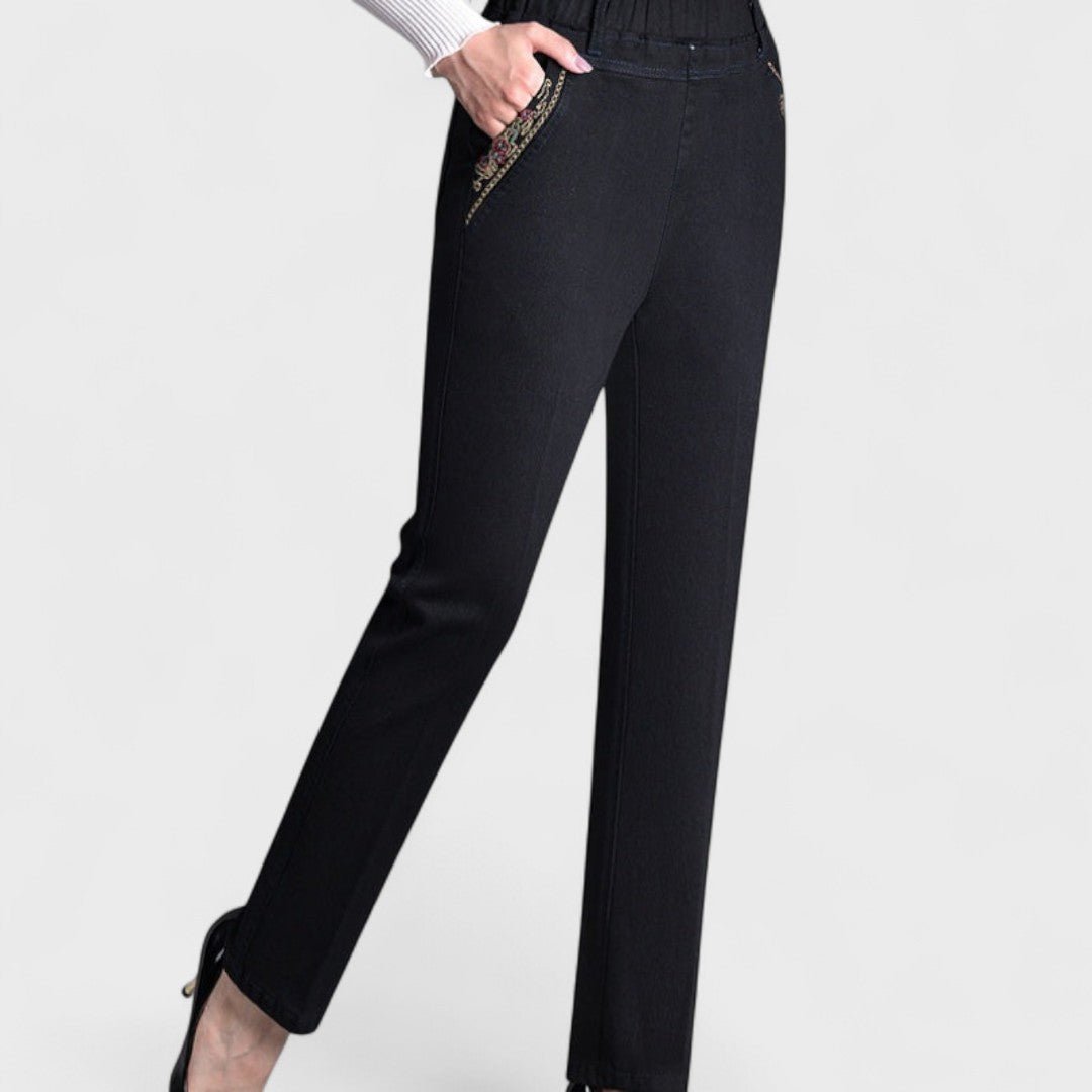 Maira | Women's jeans with side pockets and elastic waistband
