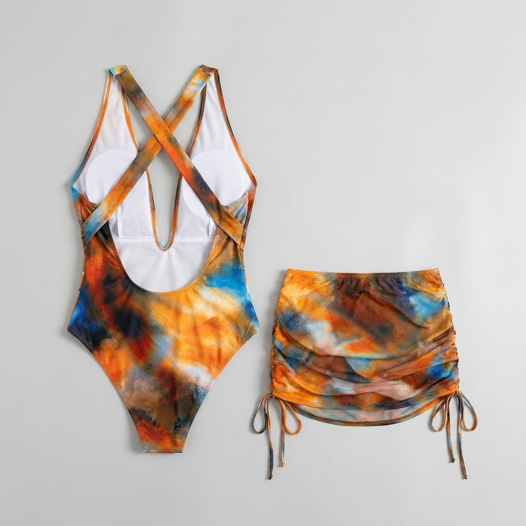 Abstract | Swimsuit Sarong Skirt Set