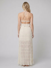Adele | Maxi Dress Lightweight Two-Piece Halter Top Set for Women