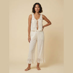 Alyssa Women's Set | Lightweight Cotton Loungewear, Vintage-Inspired Lace