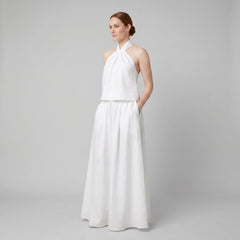 Amara | Maxi Set Cotton-Linen, Halter-Neck Design