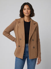 Amora | Elegant Knit-Sleeve Blazer