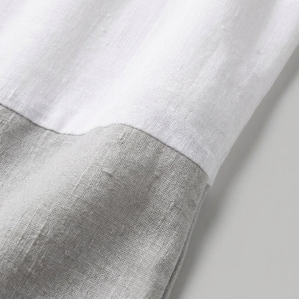 Aqua | Linen Dress Color-Block, Relaxed Fit, Knee-Length