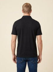 Arden Men's Polo Shirt | Black Cotton Jersey, Tailored Fit
