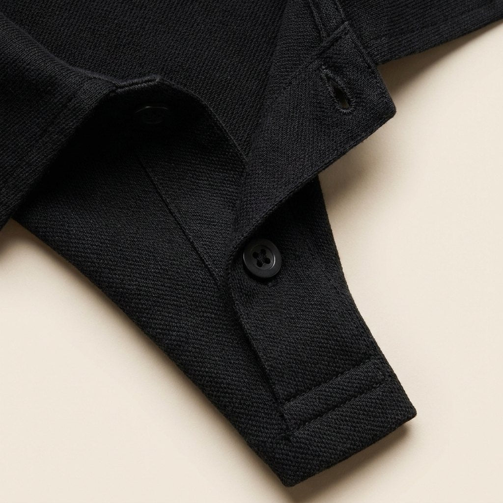 Arden Men's Polo Shirt | Black Cotton Jersey, Tailored Fit