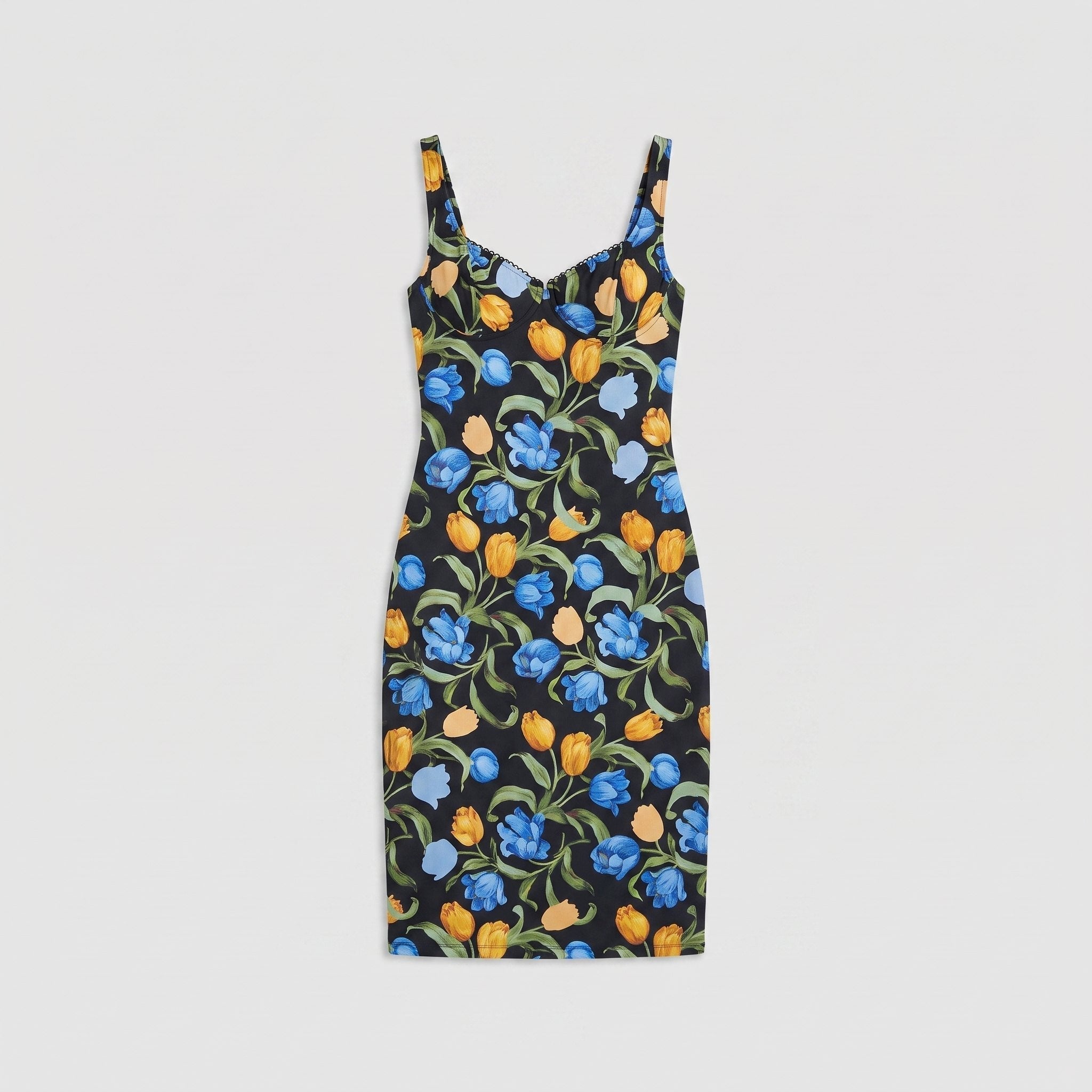 Arielle Women's Dress | Black Floral Print, V-Neck Back, Cocktail Party