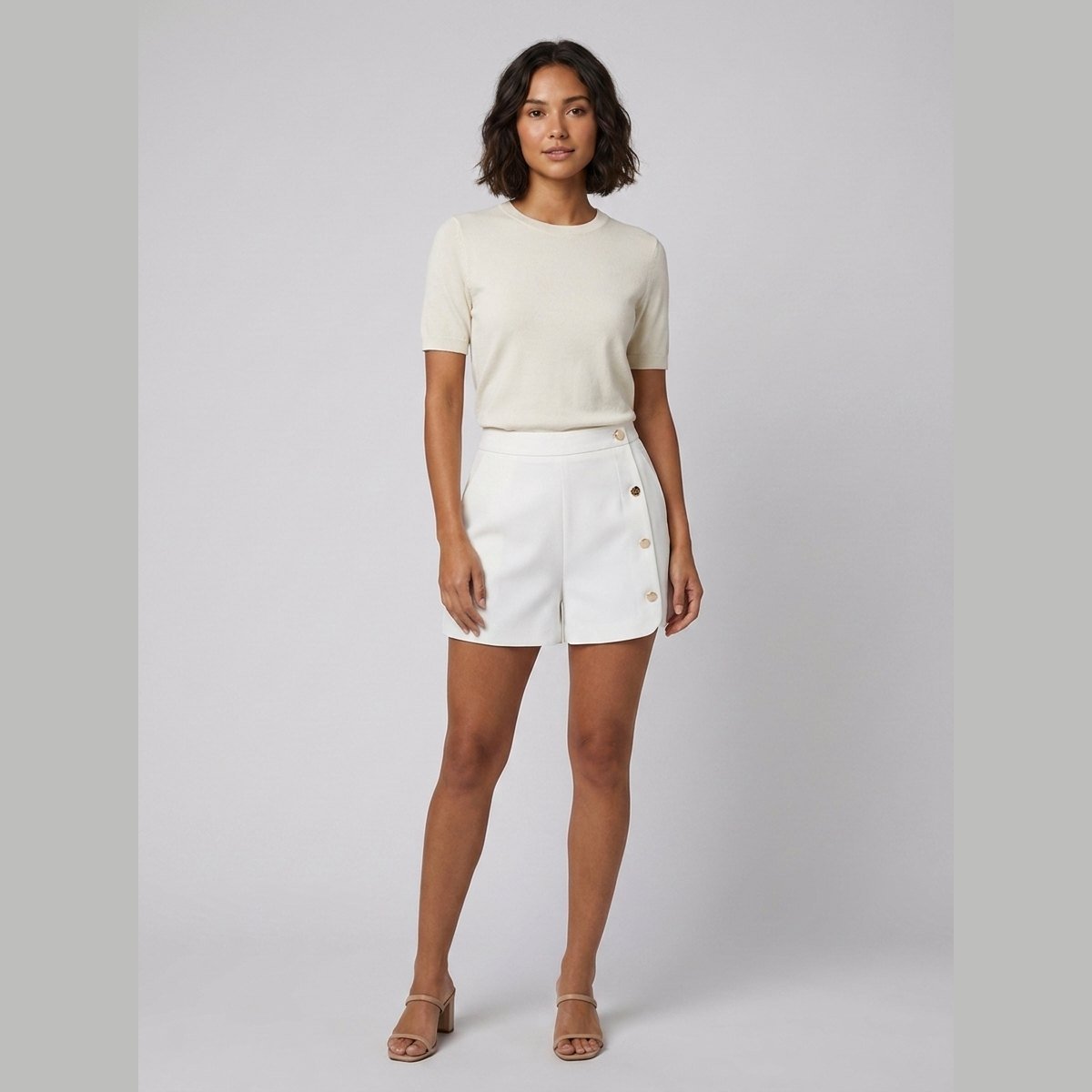 Astra | Zipper Shorts Asymmetrical Design, Relaxed Fit