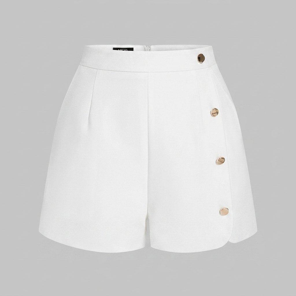 Astra | Zipper Shorts Asymmetrical Design, Relaxed Fit