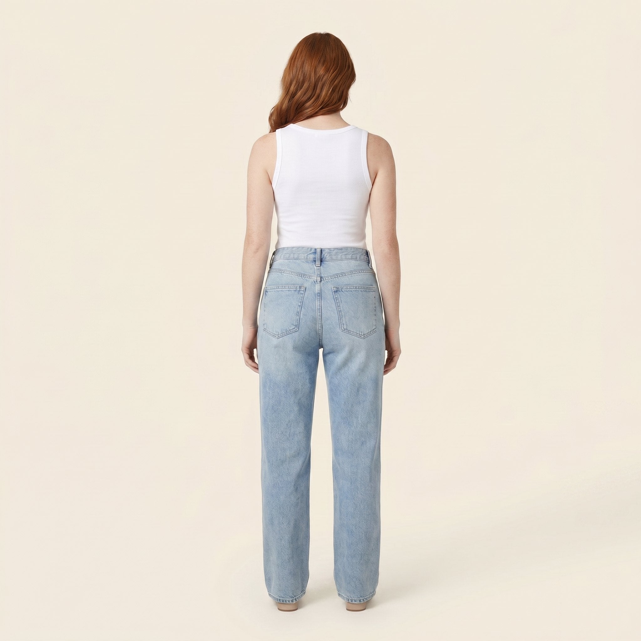 Asymmetric | Waist Straight Leg Jeans