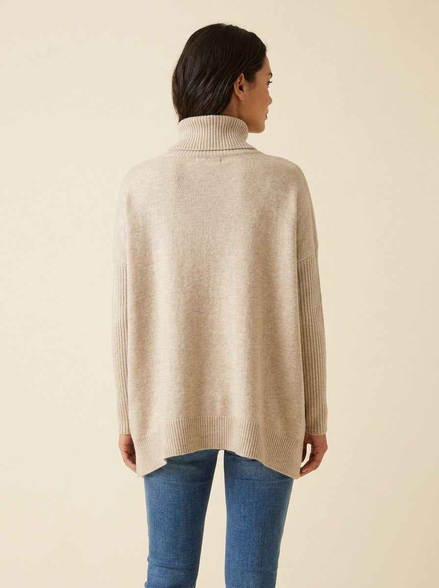 Aurelia High Neck Sweater | Soft, Draped Comfort