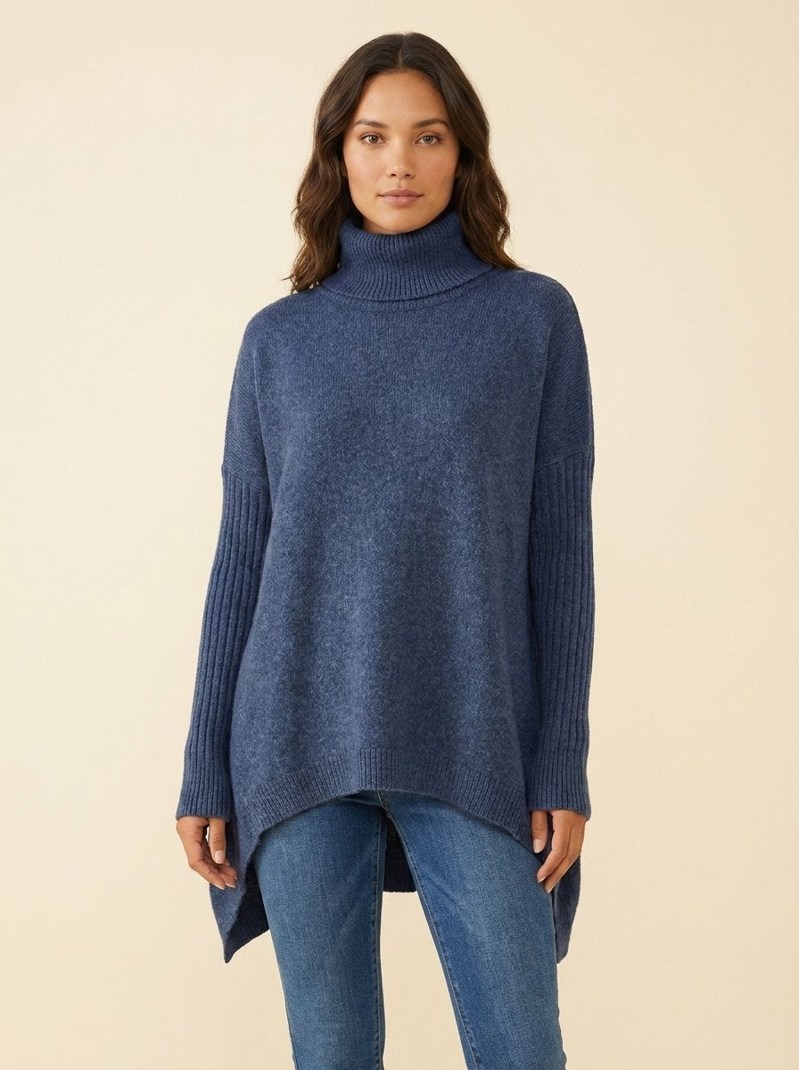 Aurelia High Neck Sweater | Soft, Draped Comfort
