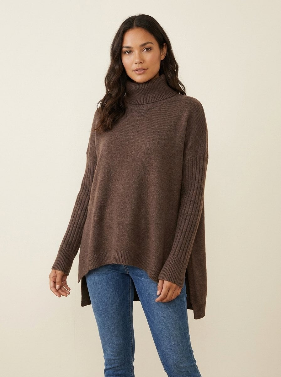 Aurelia High Neck Sweater | Soft, Draped Comfort