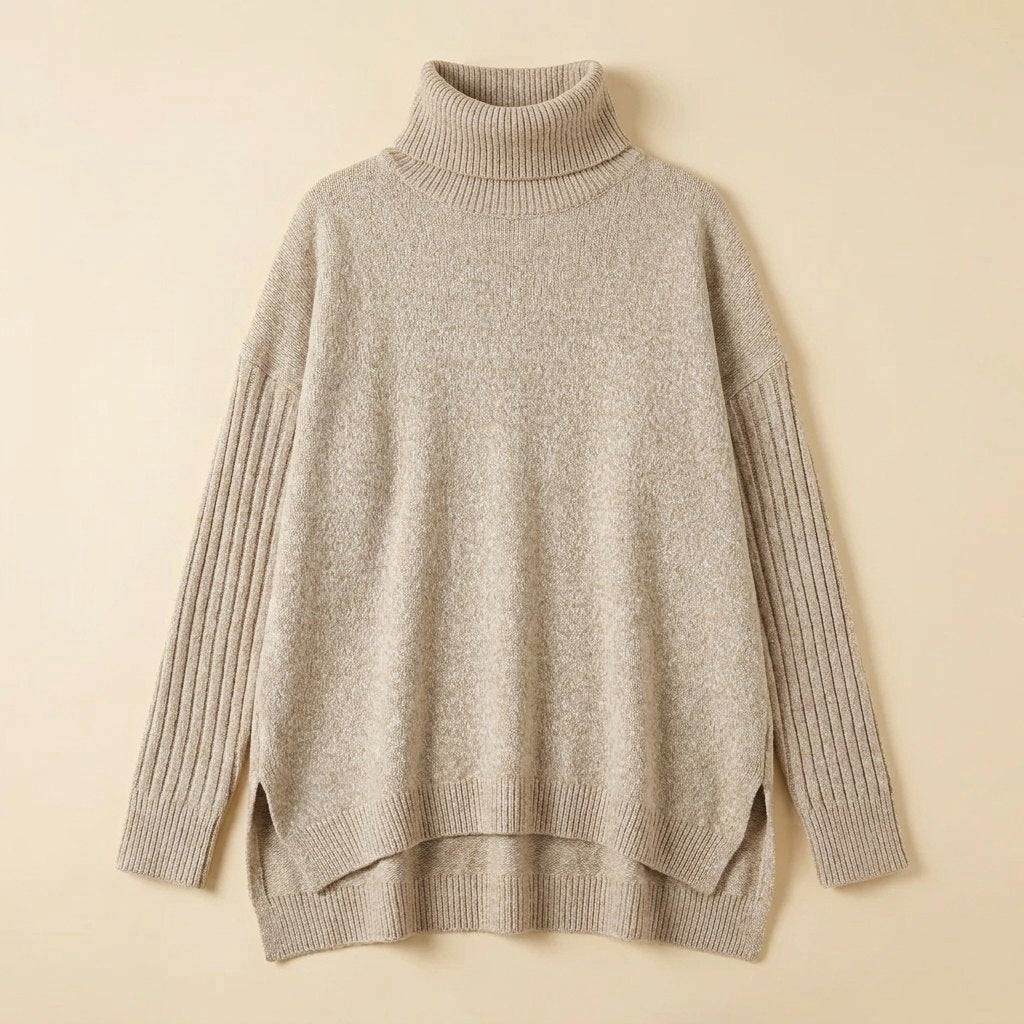 Aurelia High Neck Sweater | Soft, Draped Comfort