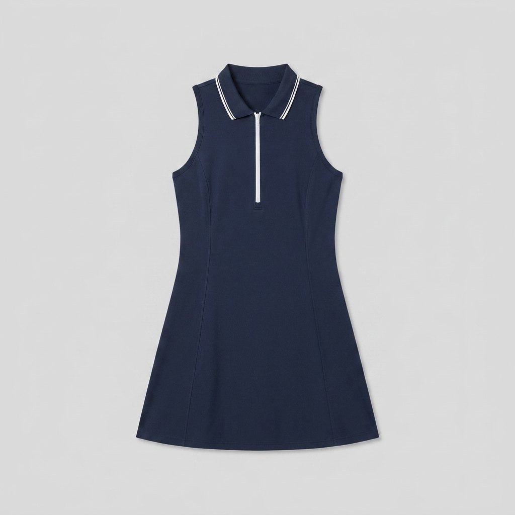Aurora | Sleeveless Zip Polo Dress